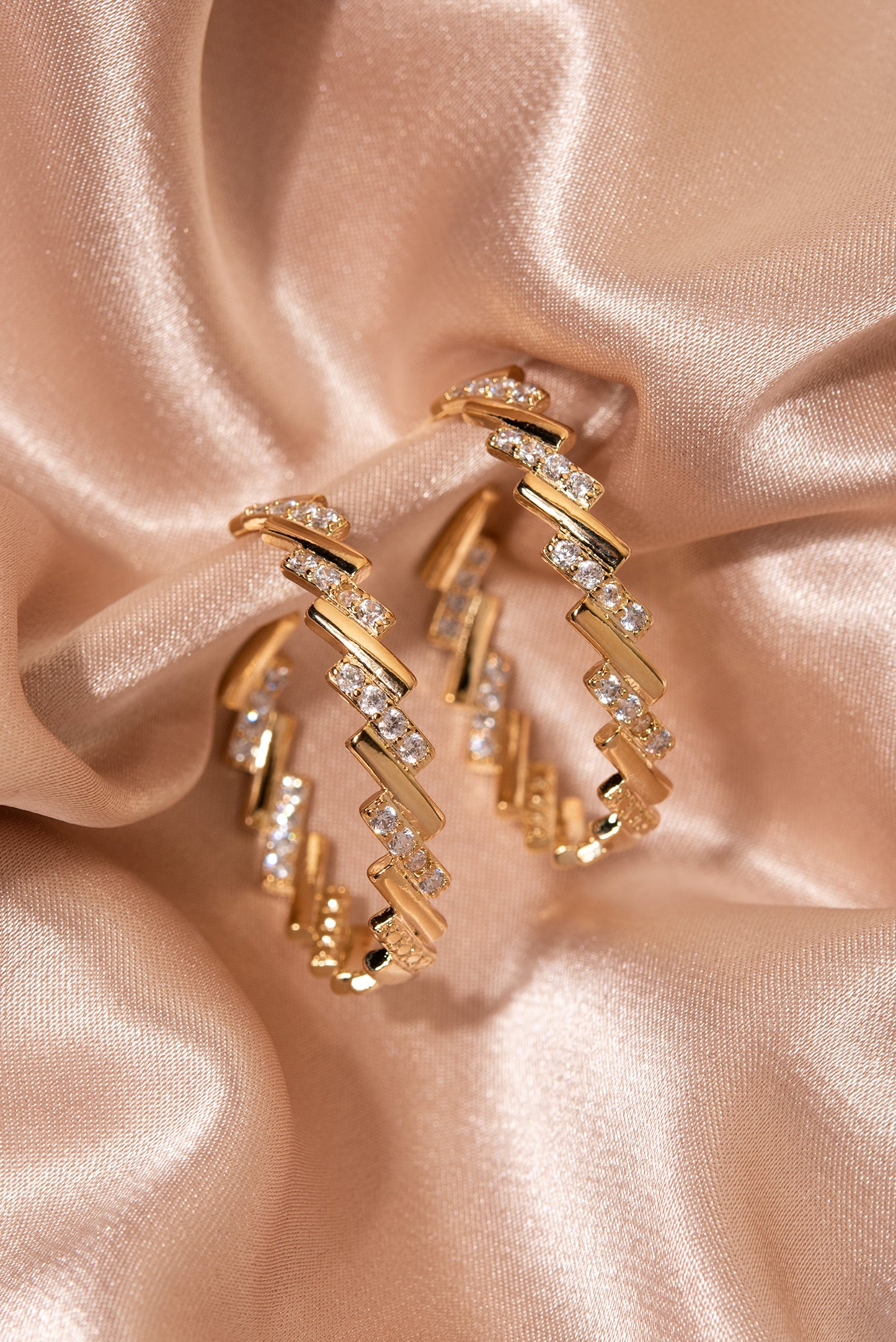 Jolie Studded Cascading Hoops