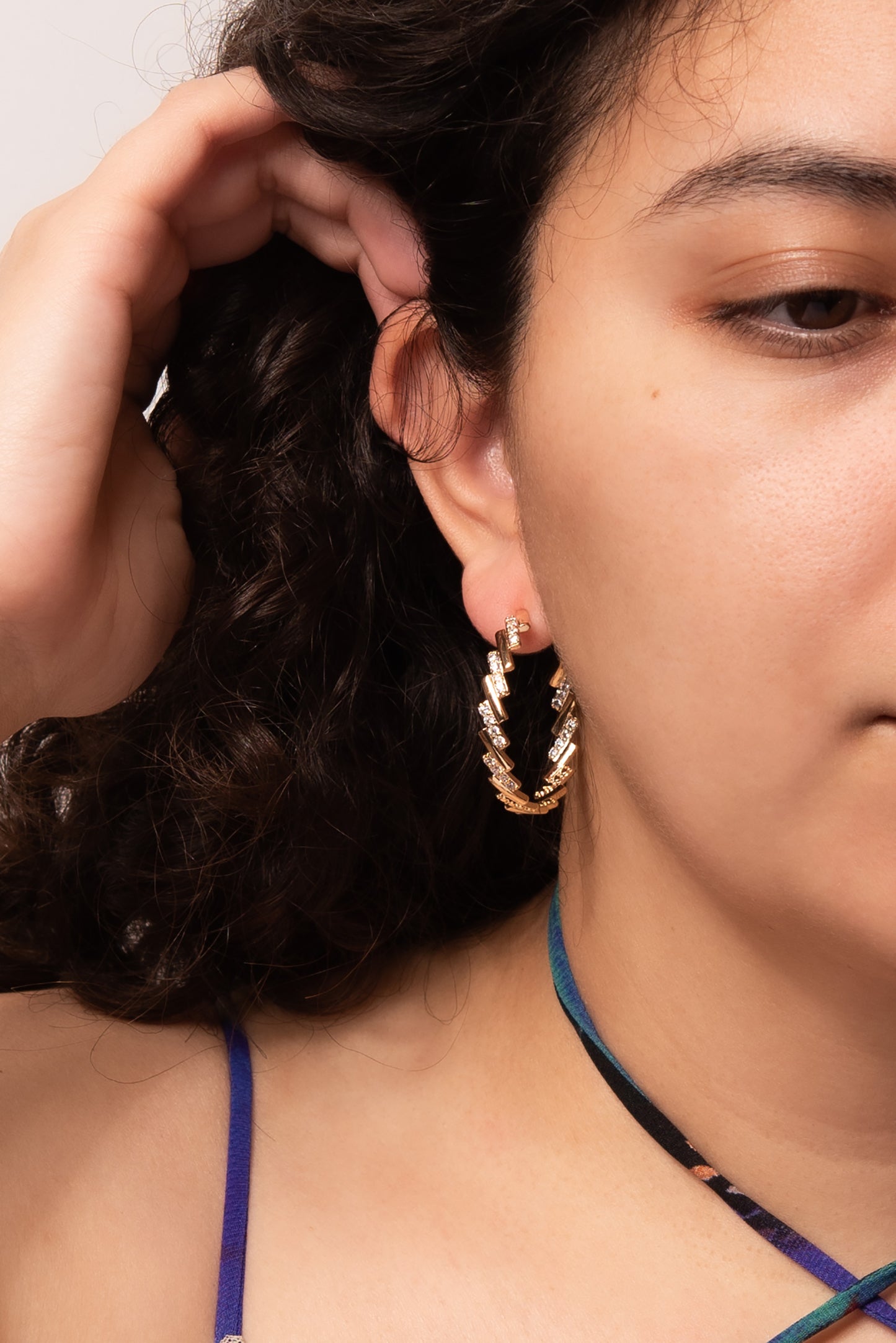 Jolie Studded Cascading Hoops