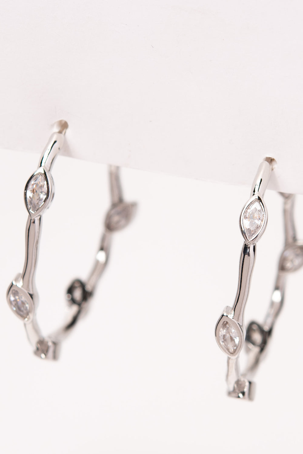 Alexandra 31MM Plated CZ Vine Half Hoops