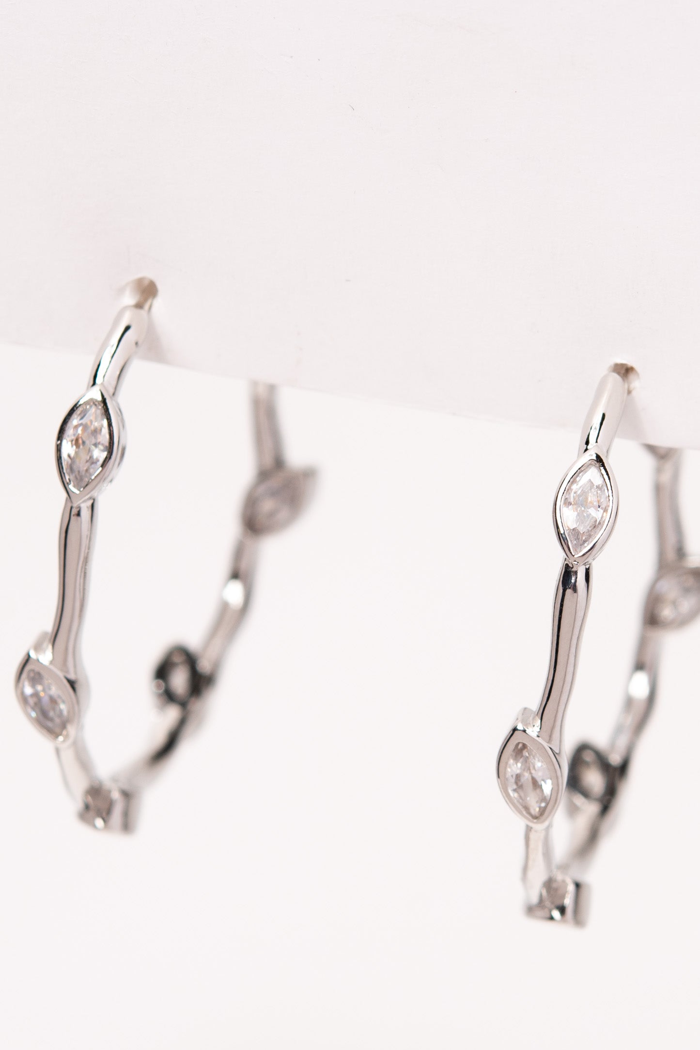 Alexandra 31MM Plated CZ Vine Half Hoops