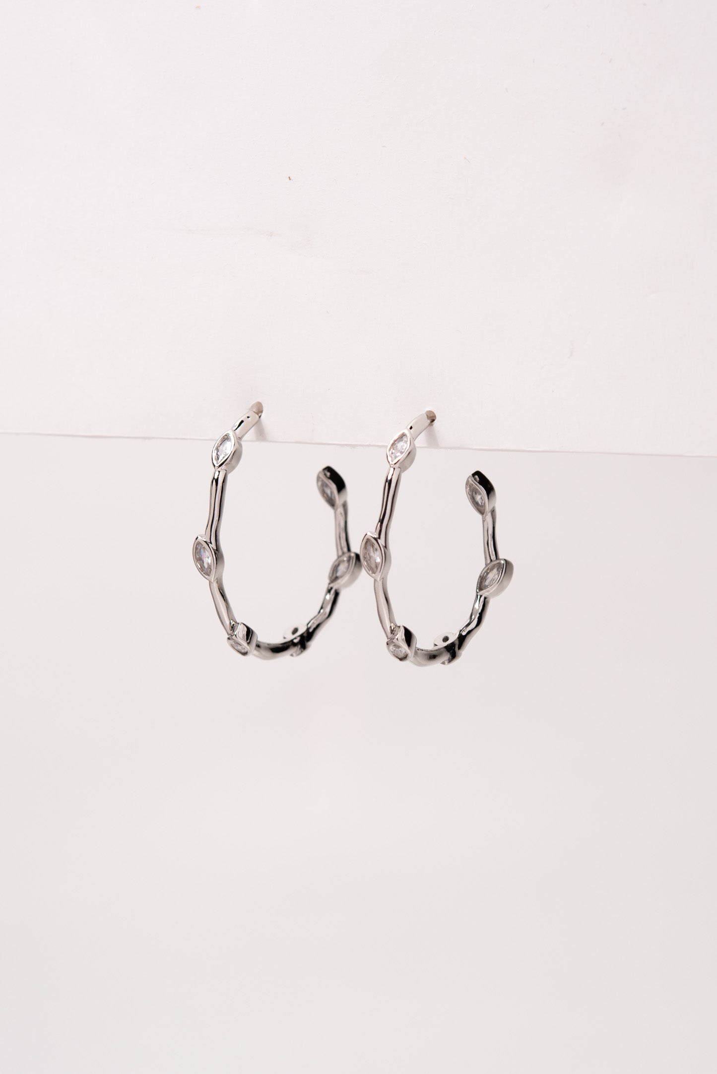 Alexandra 31MM Plated CZ Vine Half Hoops