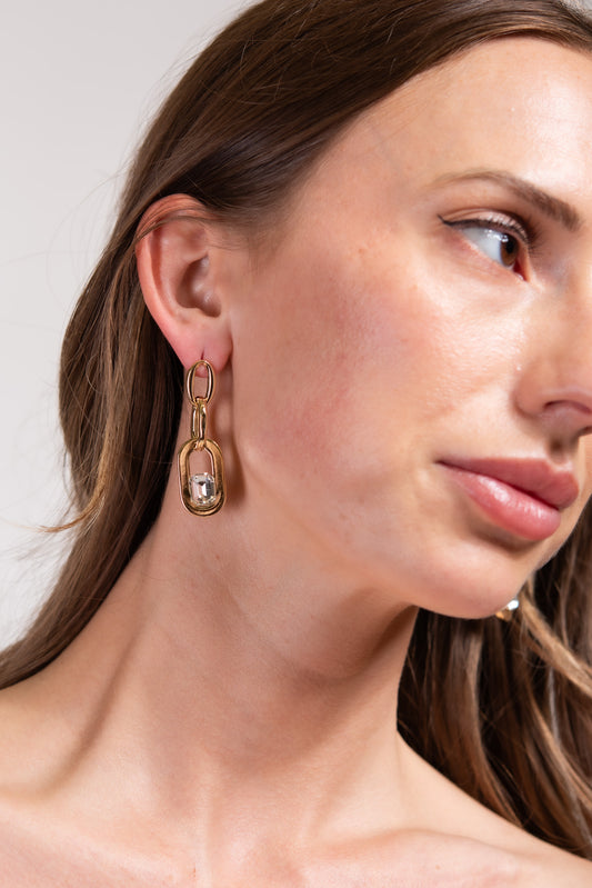 Luna Link Earrings | Gold