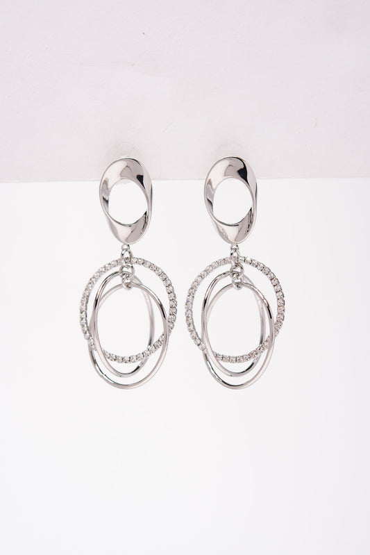 Clementine Stone & Hoop Earrings | Silver