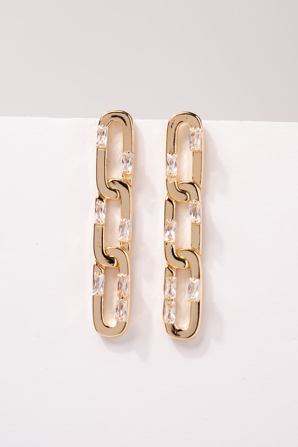Zuri Plated CZ Chain Link Earrings