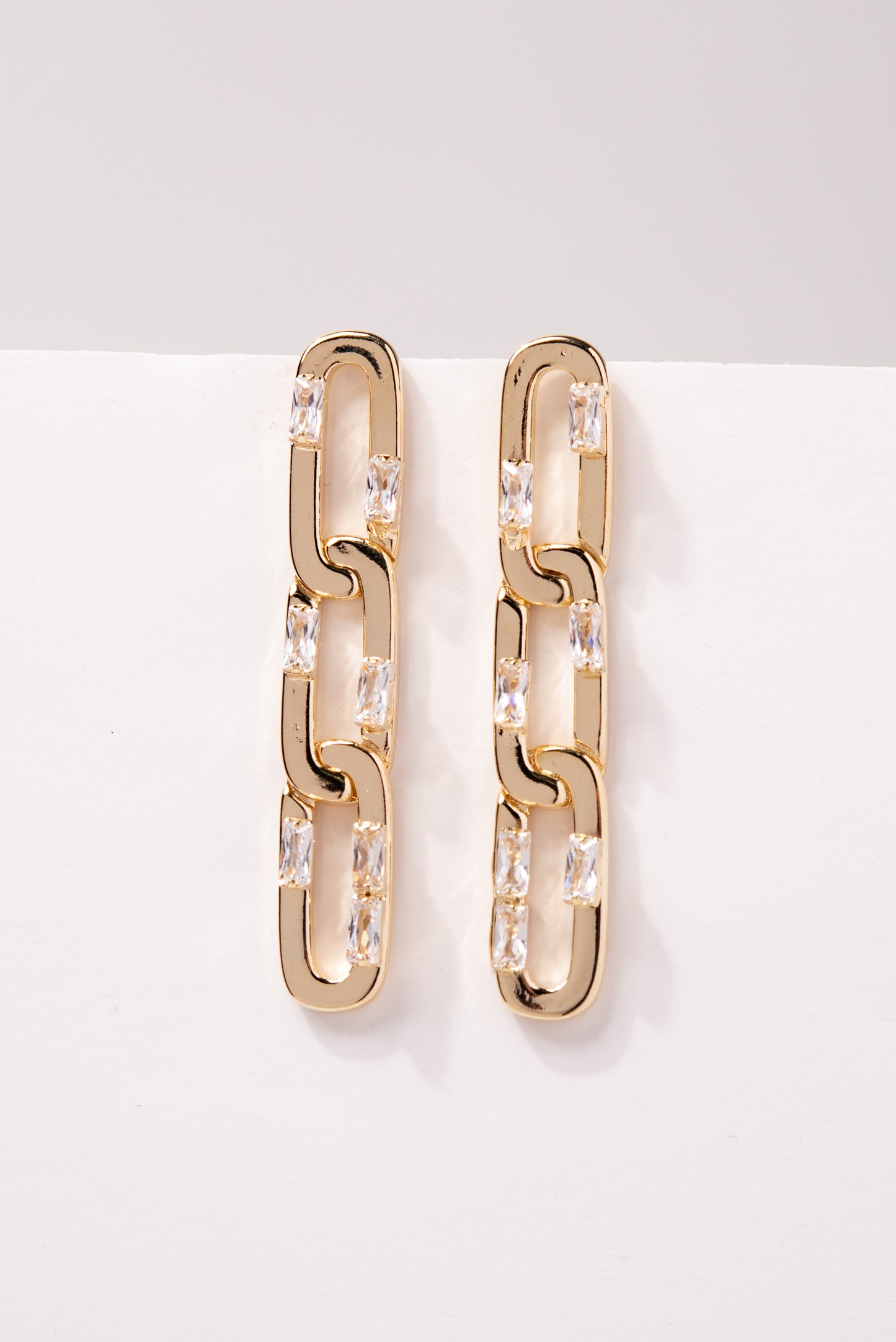 Zuri Plated CZ Chain Link Earrings