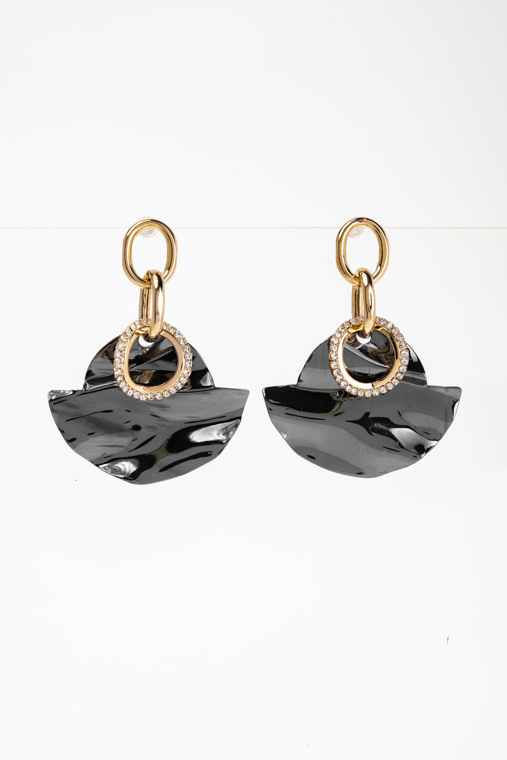 Melina White Gold Dipped CZ Earrings | Black