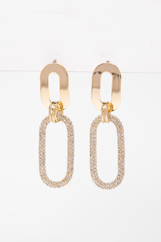 Cora CZ Paperclip Dangle Earrings