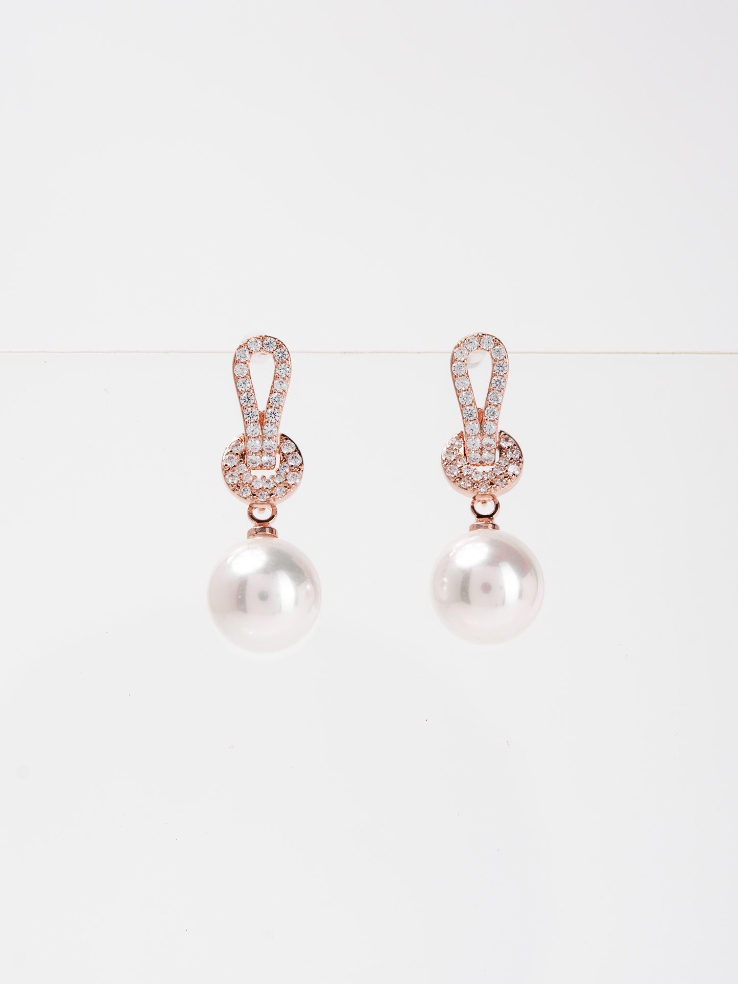 Jemma Knott White Gold plated Pearl Drop Earrings