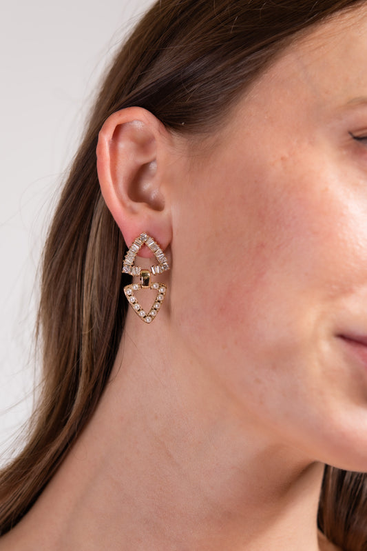 Willow CZ & Pearl Earrings | Gold