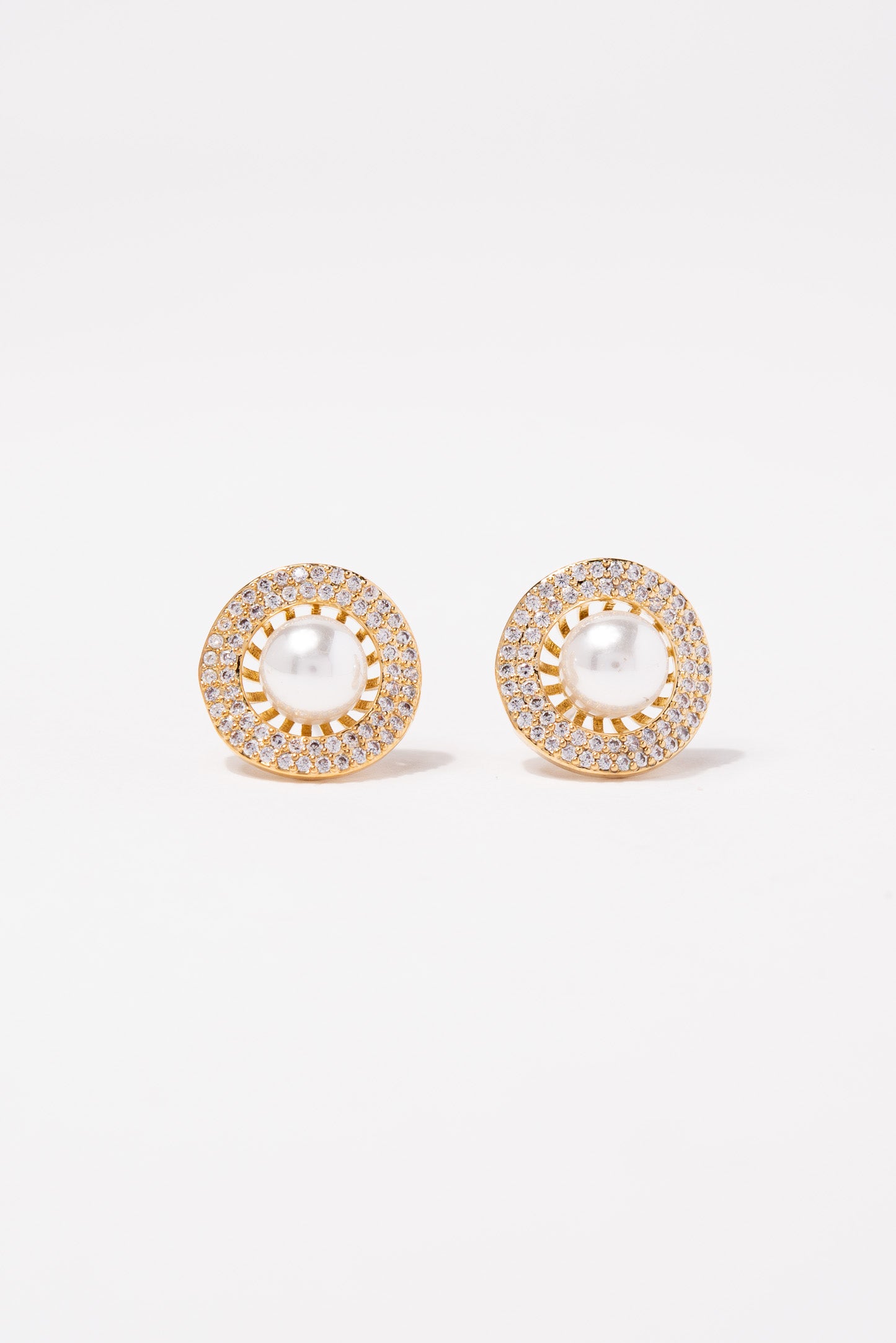 Ivy CZ with Pearl Earrings - Silver