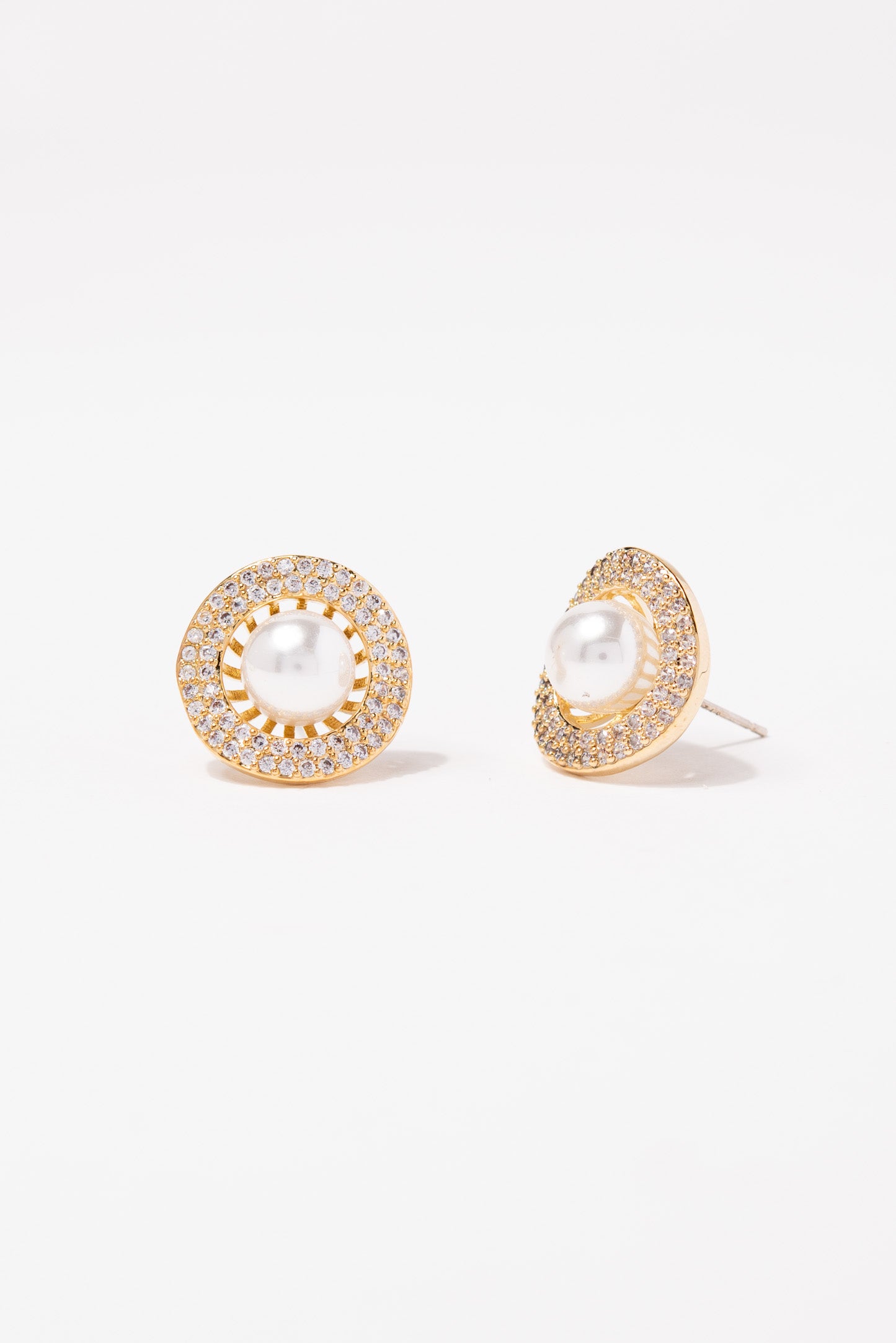Ivy CZ with Pearl Earrings - Silver