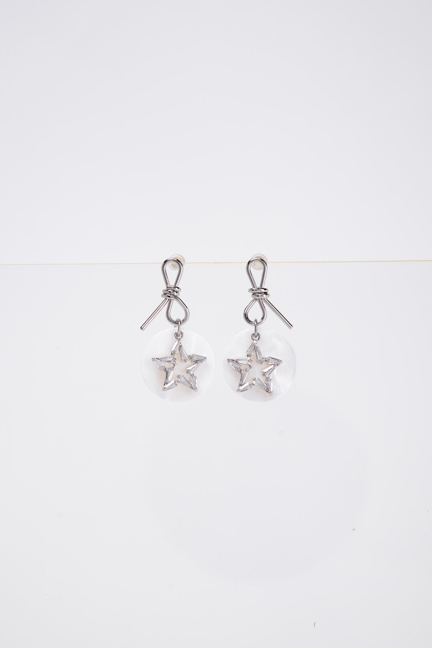 Flora CZ Dangle Star Earrings