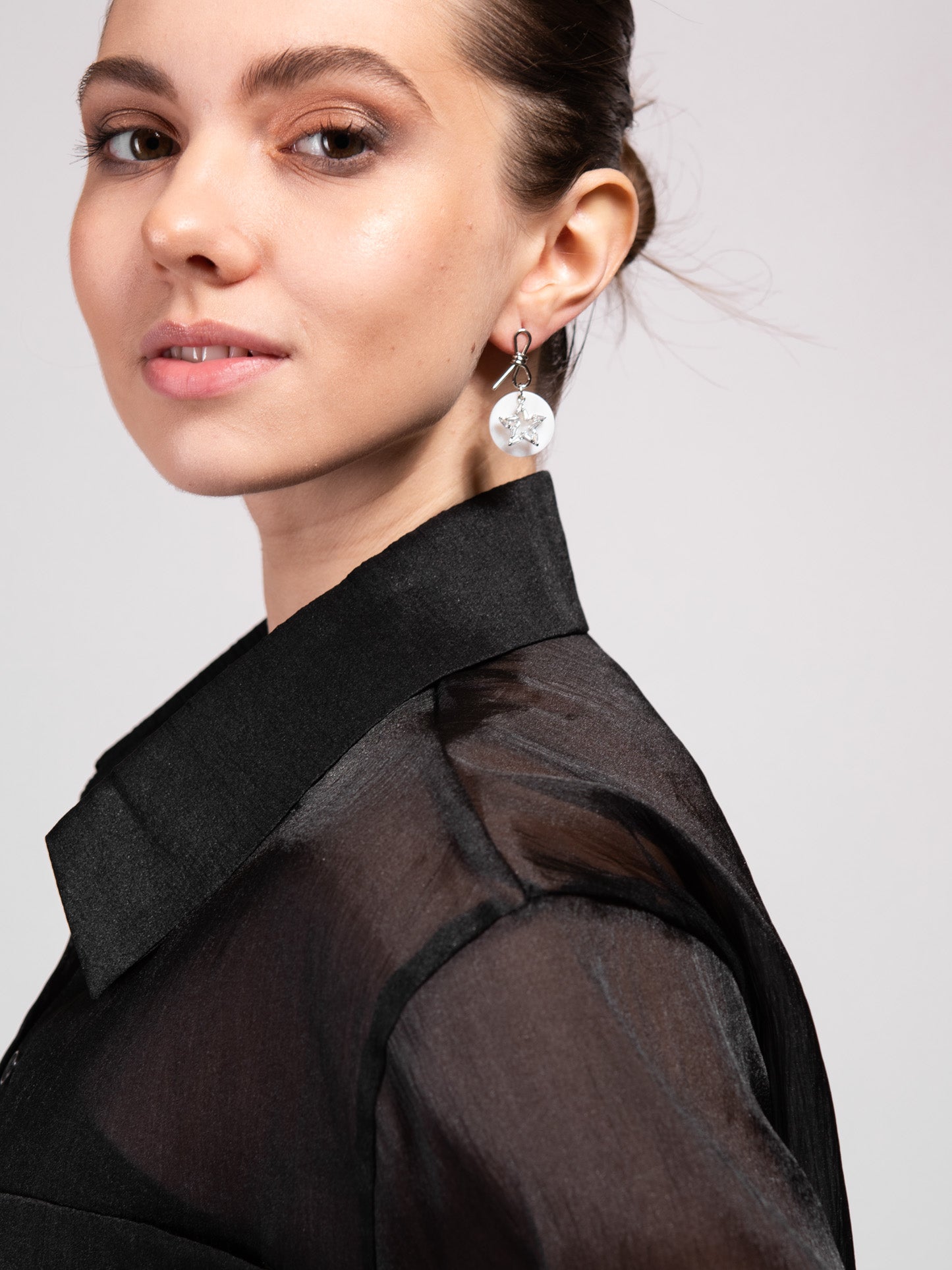 Flora CZ Dangle Star Earrings