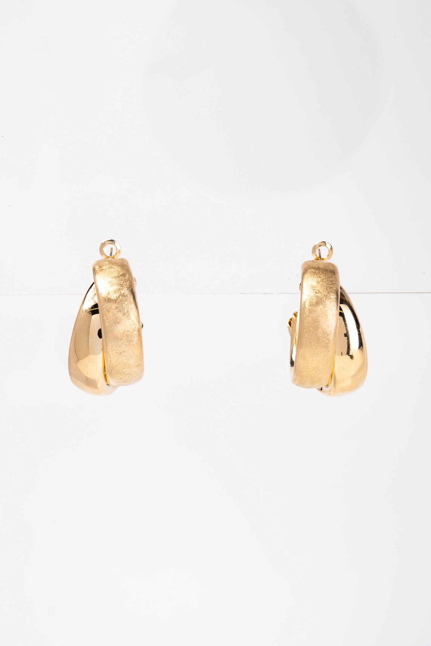Kim Metallic Chunky Double Hoop Earrings | Gold
