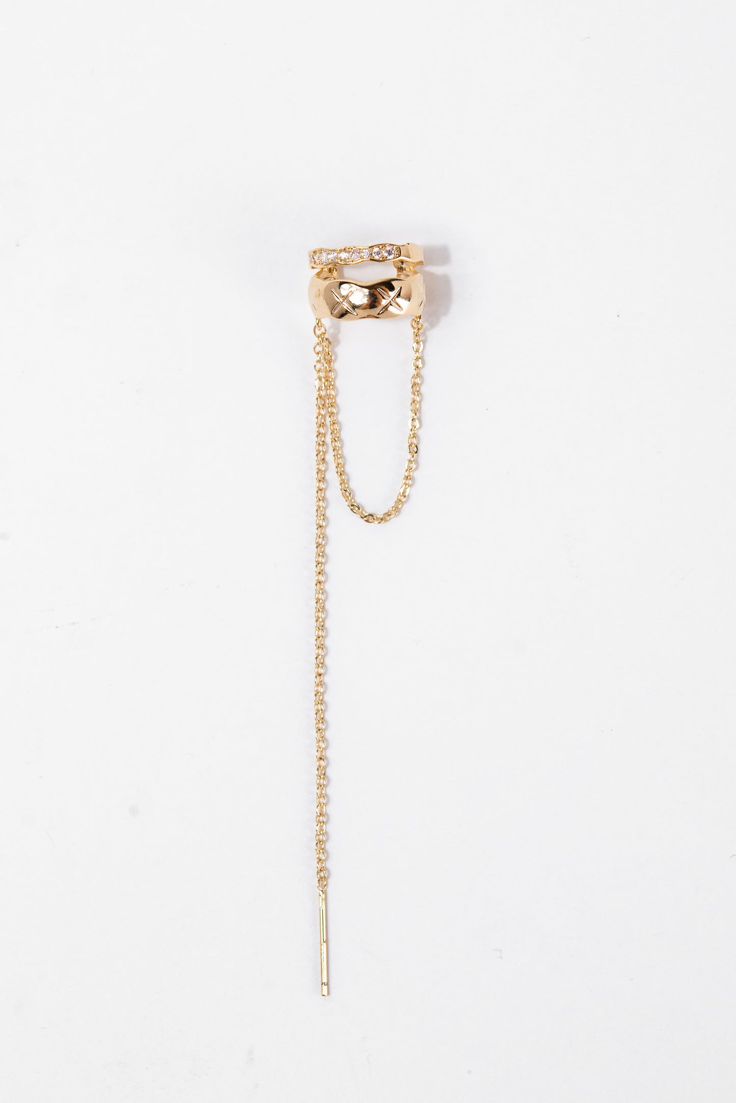 Irene Double Cuff CZ Dangle Earrings
