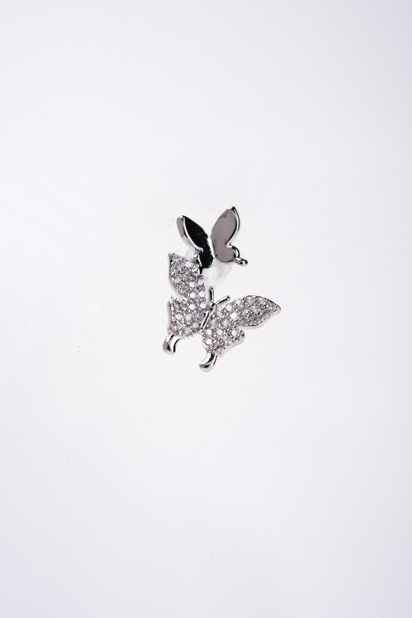 Silvia CZ Butterfly Ear Cuff Dangle Chain Earrings