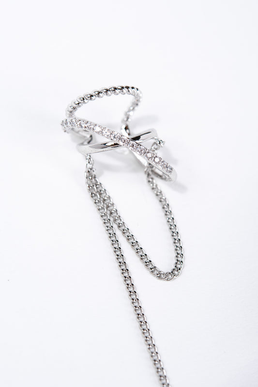 Natalie Cuff Dangle CZ Earring