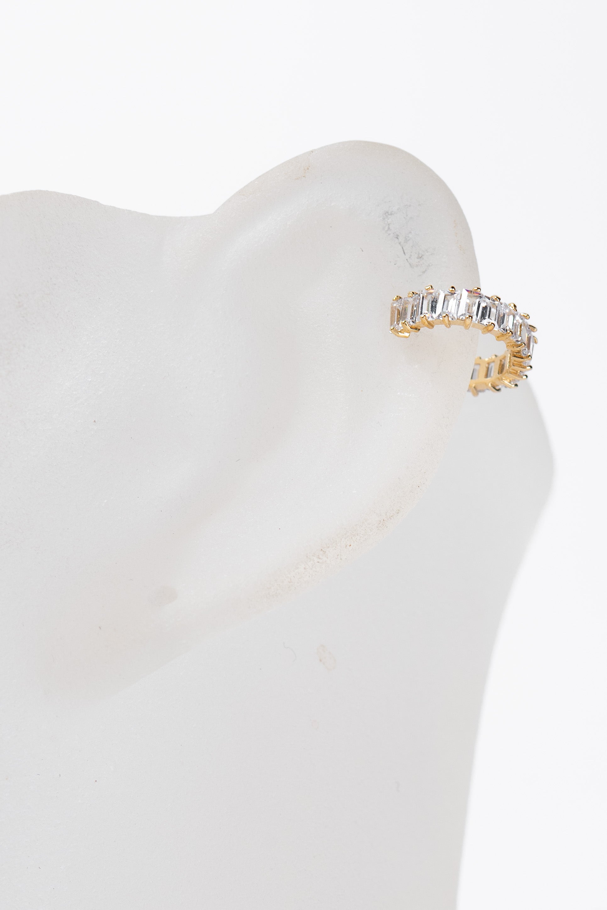 Luna Baguette CZ Cuff Earring | Gold