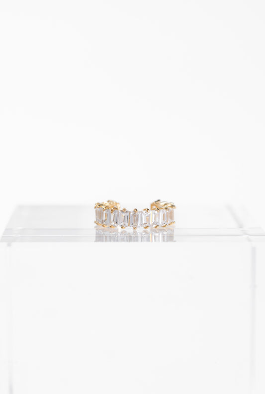 Luna Baguette CZ Cuff Earring | Gold