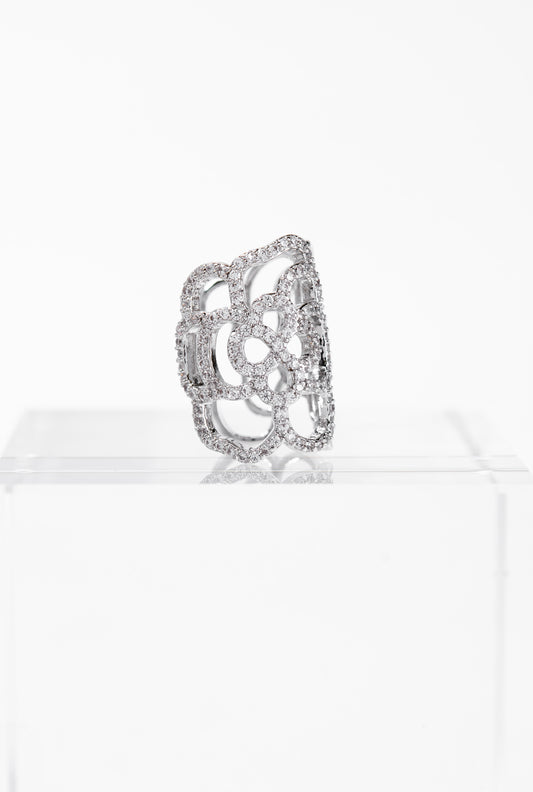 Kehlani Floral CZ Cuff Earring | Silver