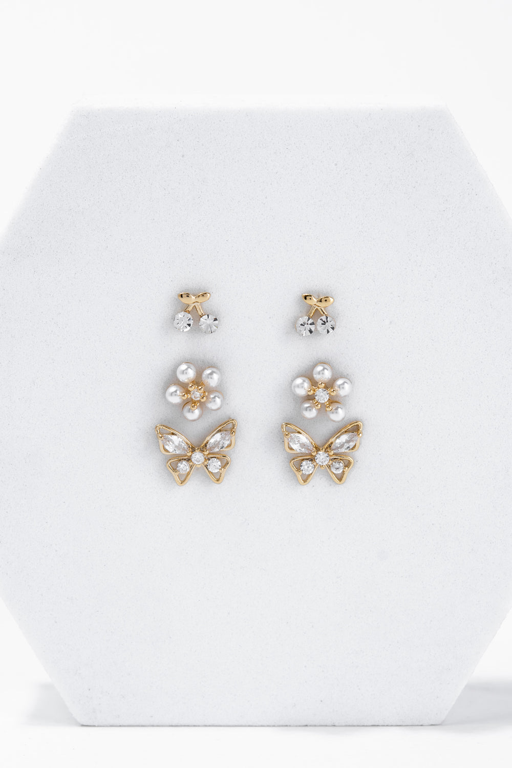 Kendall 3 Stud Earring Set | Gold