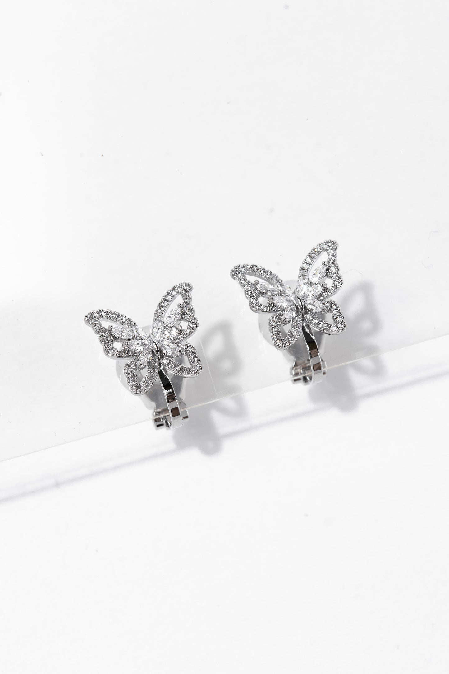 Nyla CZ Butterfly Clip-On Earrings