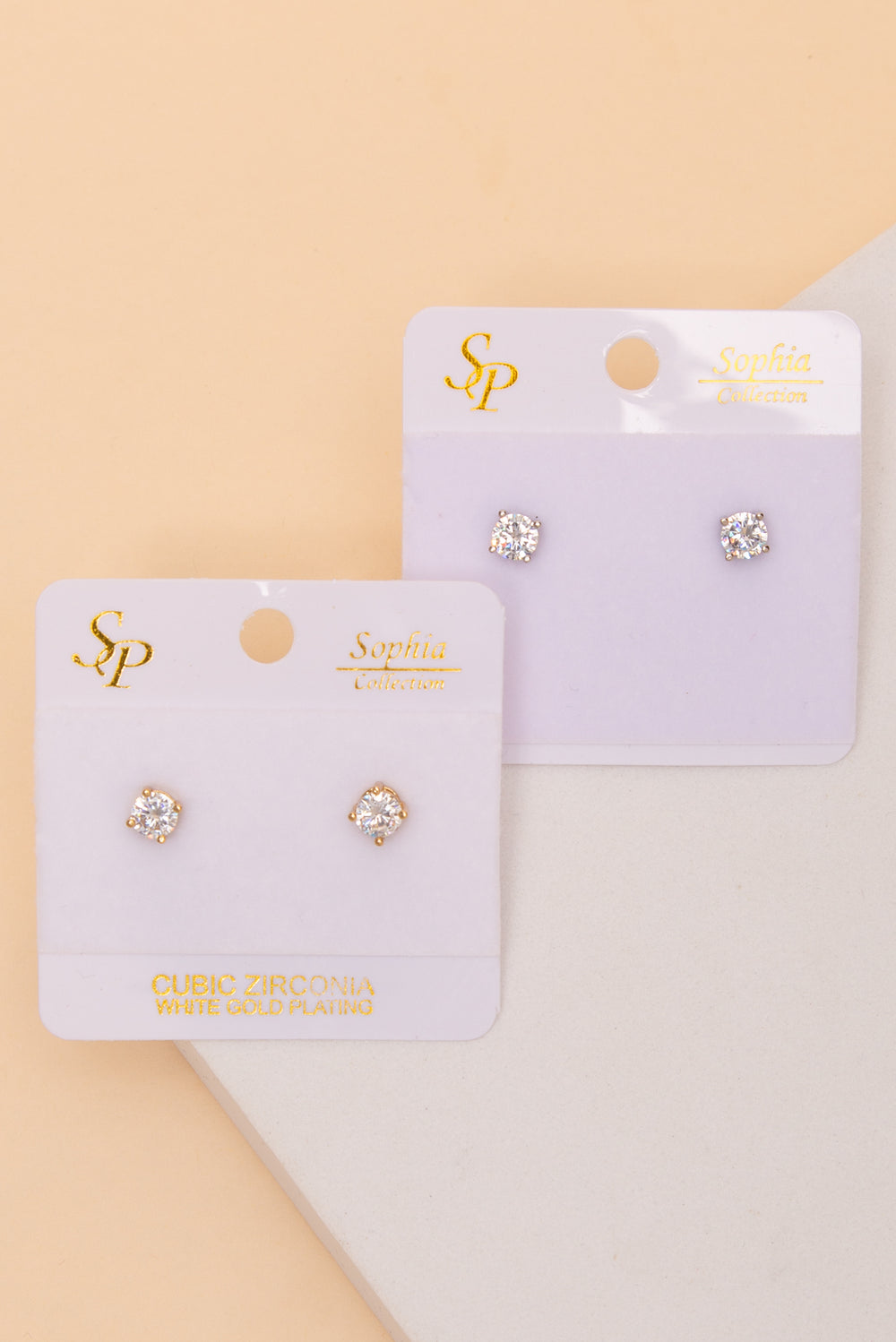 Chloe Four Prong 5mm Cubic Zirconia Stud Earrings