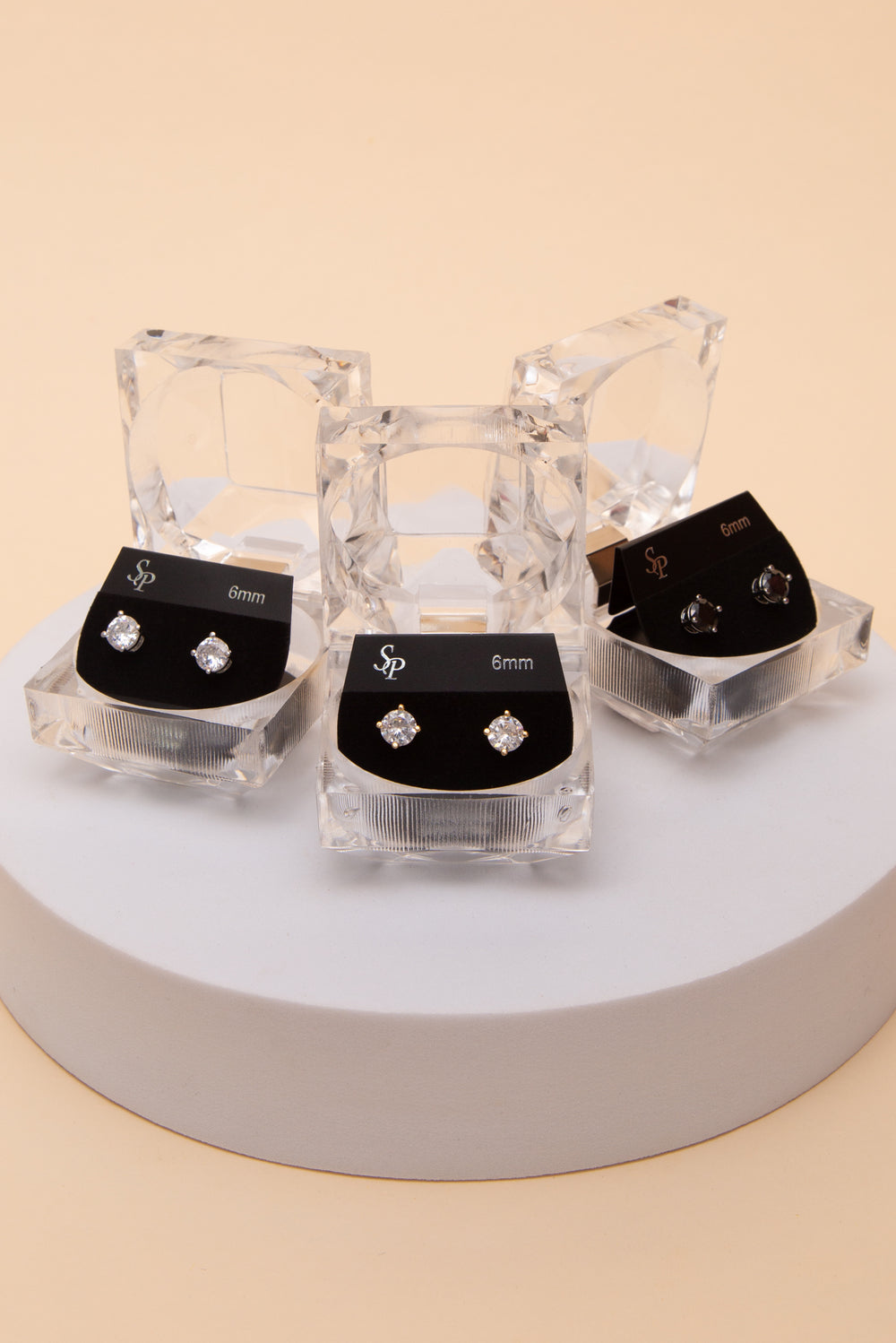 Alison 6MM Round Cubic Earrings
