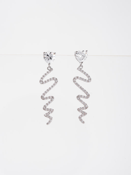 Pricilla Snake CZ Diamond Drop Earrings