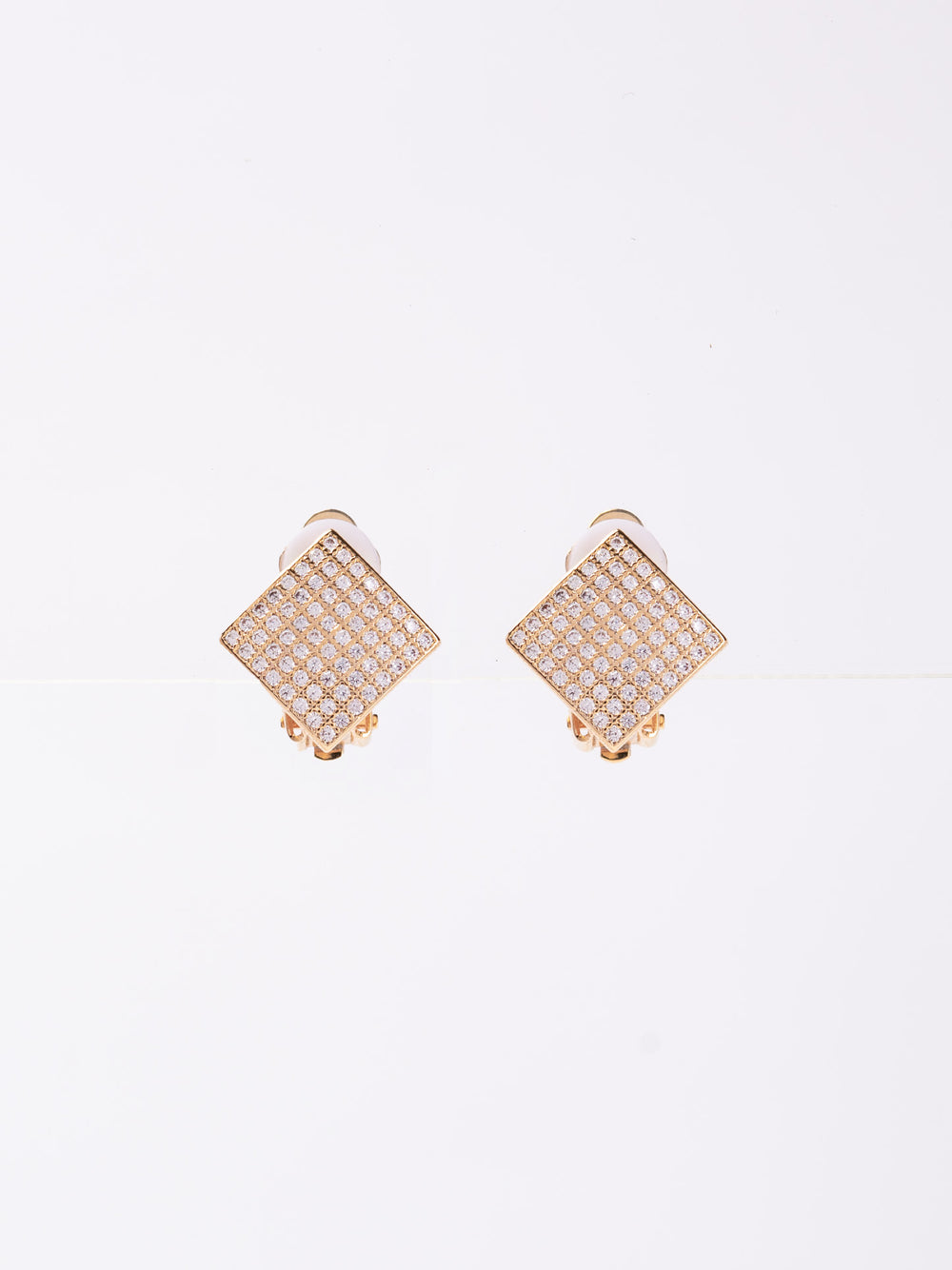 Luna Clip-On CZ Diamond Stud Earrings