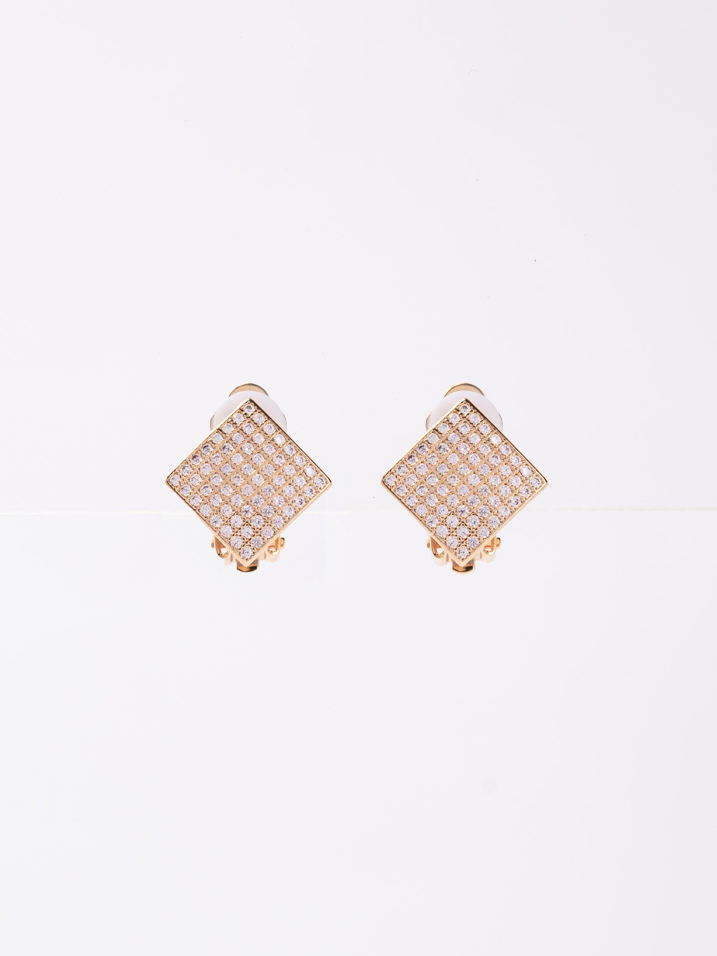 Luna Clip-On CZ Diamond Stud Earrings