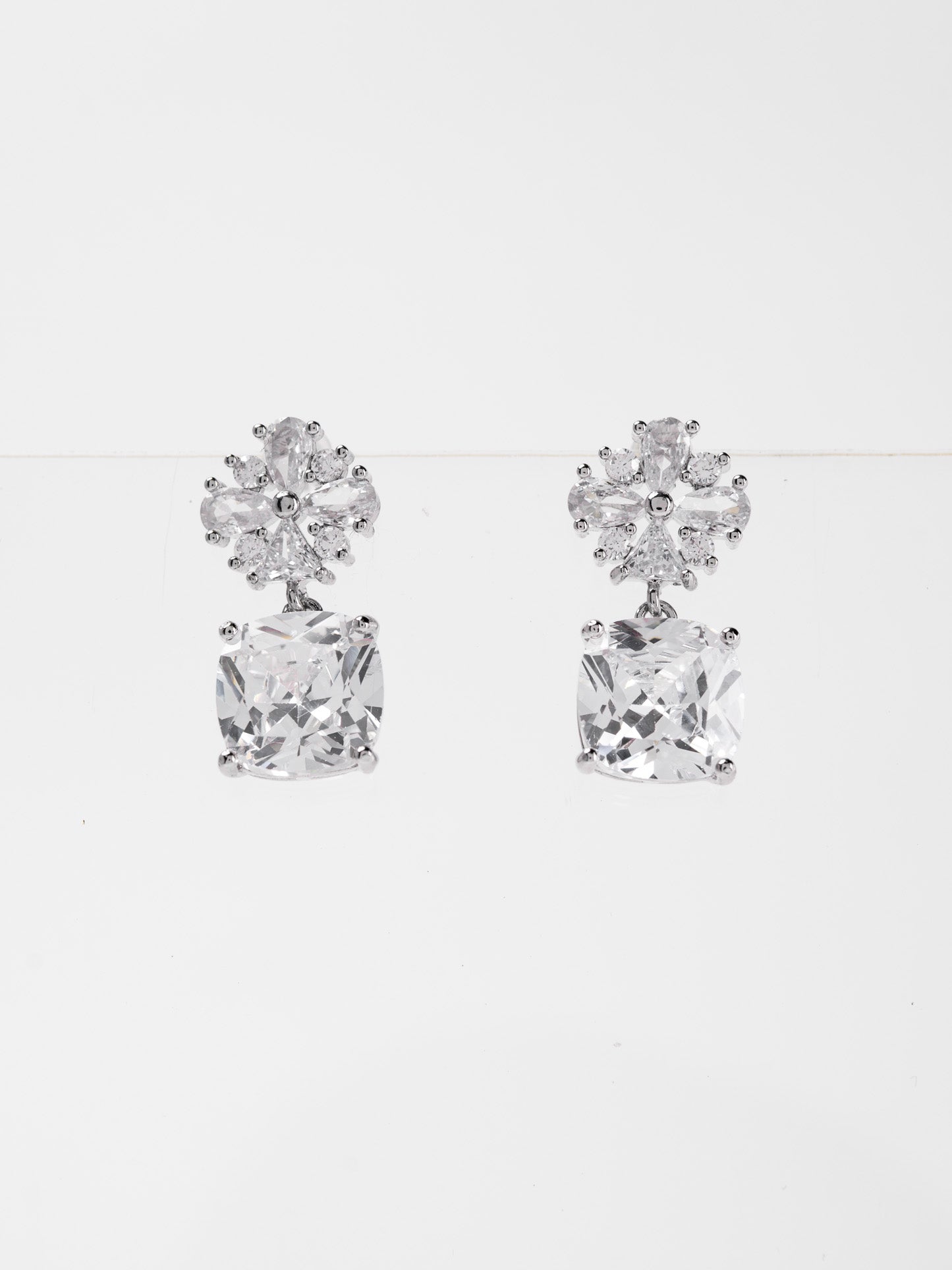 Sage CZ Minimal Drop Earrings