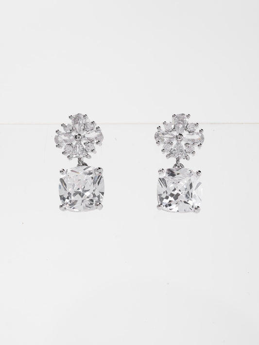 Sage CZ Minimal Drop Earrings
