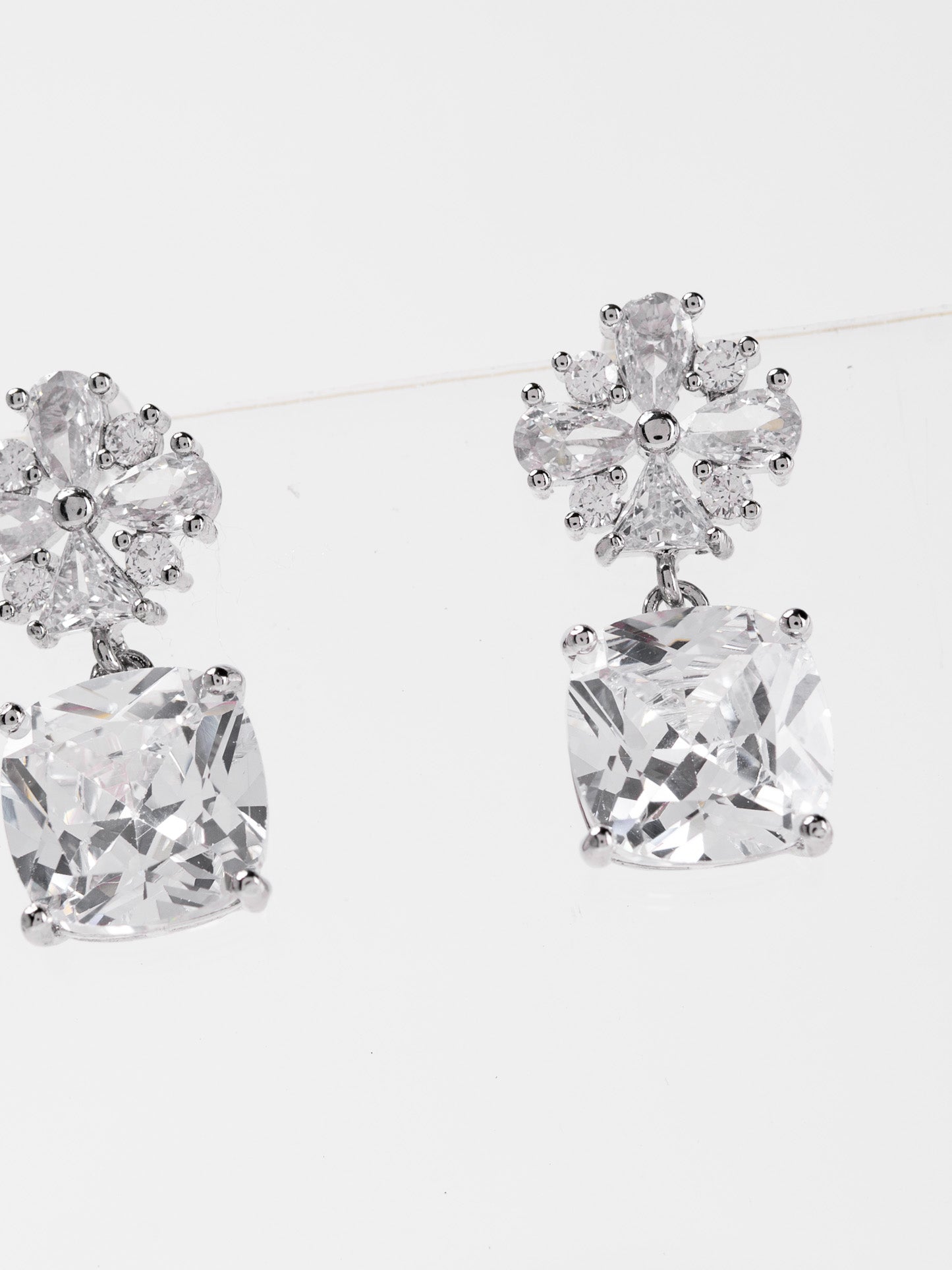 Sage CZ Minimal Drop Earrings