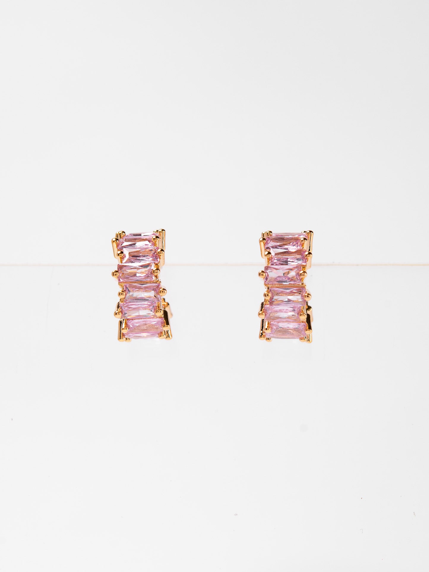 Clara Zircon Stone Set Hoop Earrings