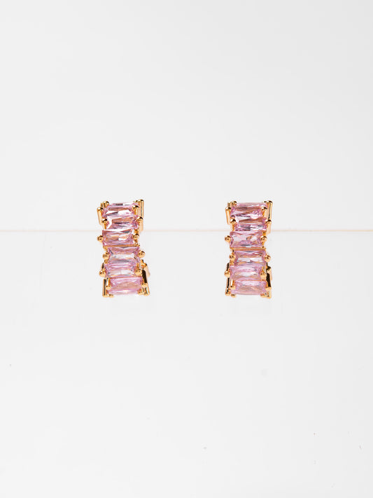 Clara Zircon Stone Set Hoop Earrings
