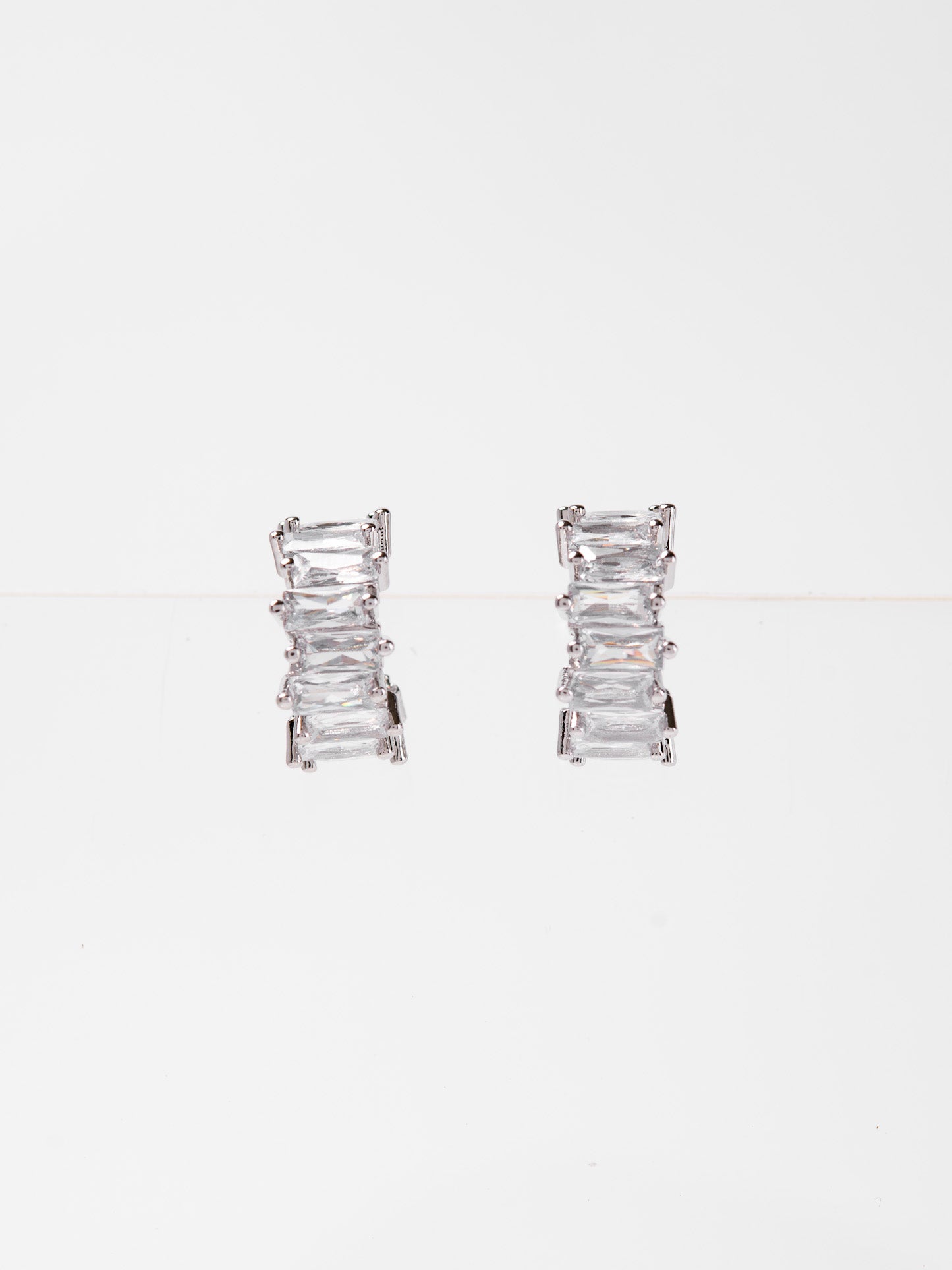 Clara Zircon Stone Set Hoop Earrings