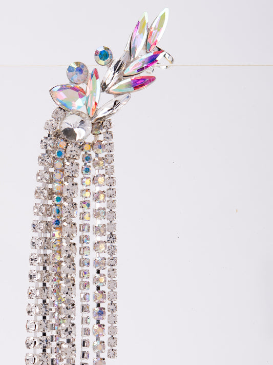 Lydia Cluster Statement Rhinestone Drop Earrings | Iridescent