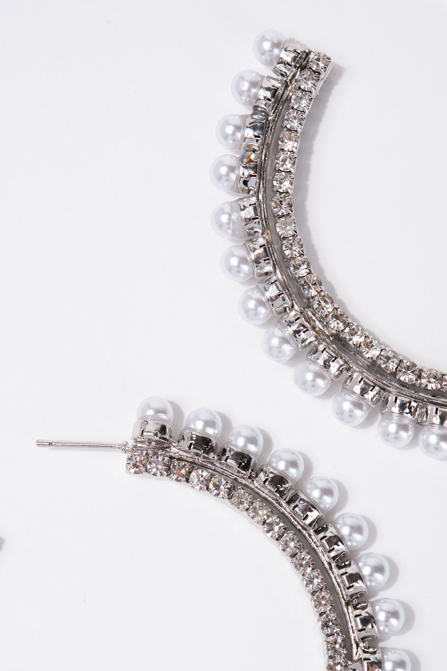 Celestine Pearl Stone Hoop Earrings