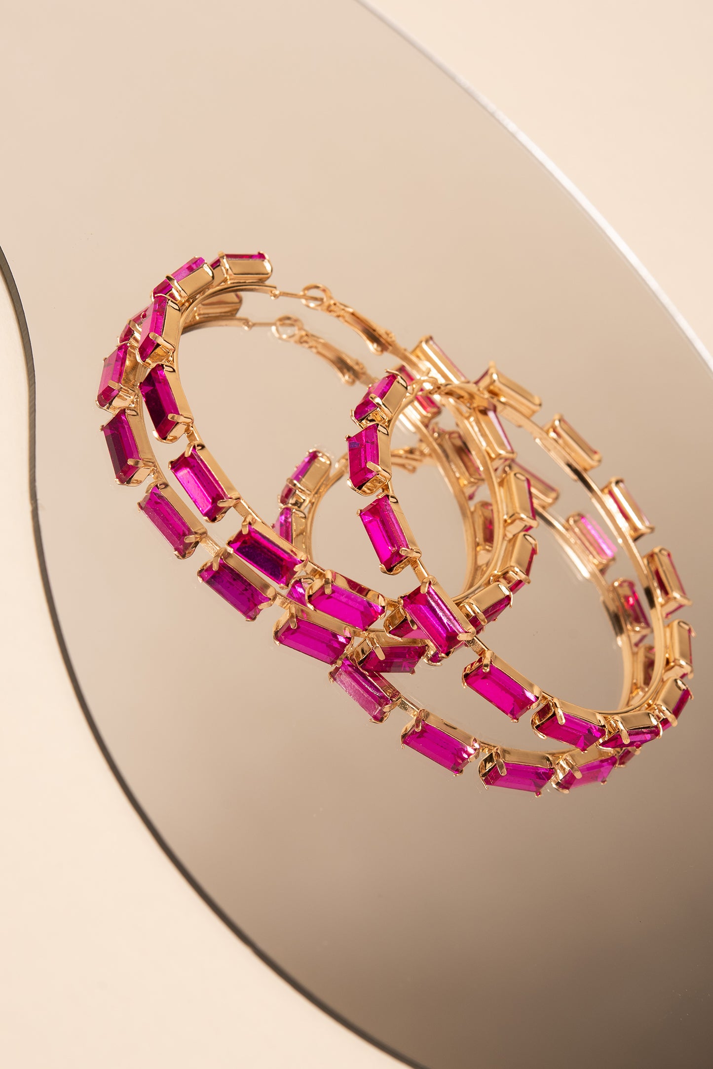 Crissy Rectangle Rhinestone Hoops