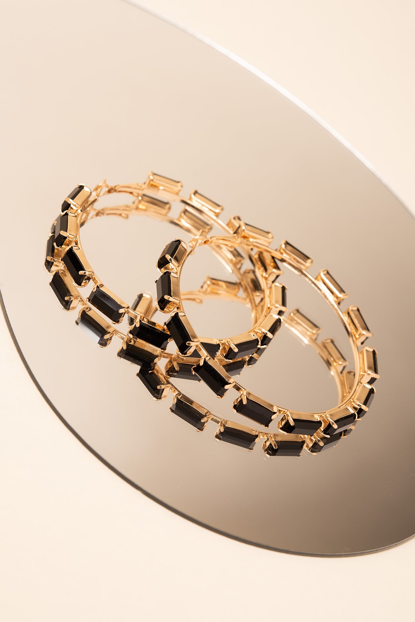 Crissy Rectangle Rhinestone Hoops