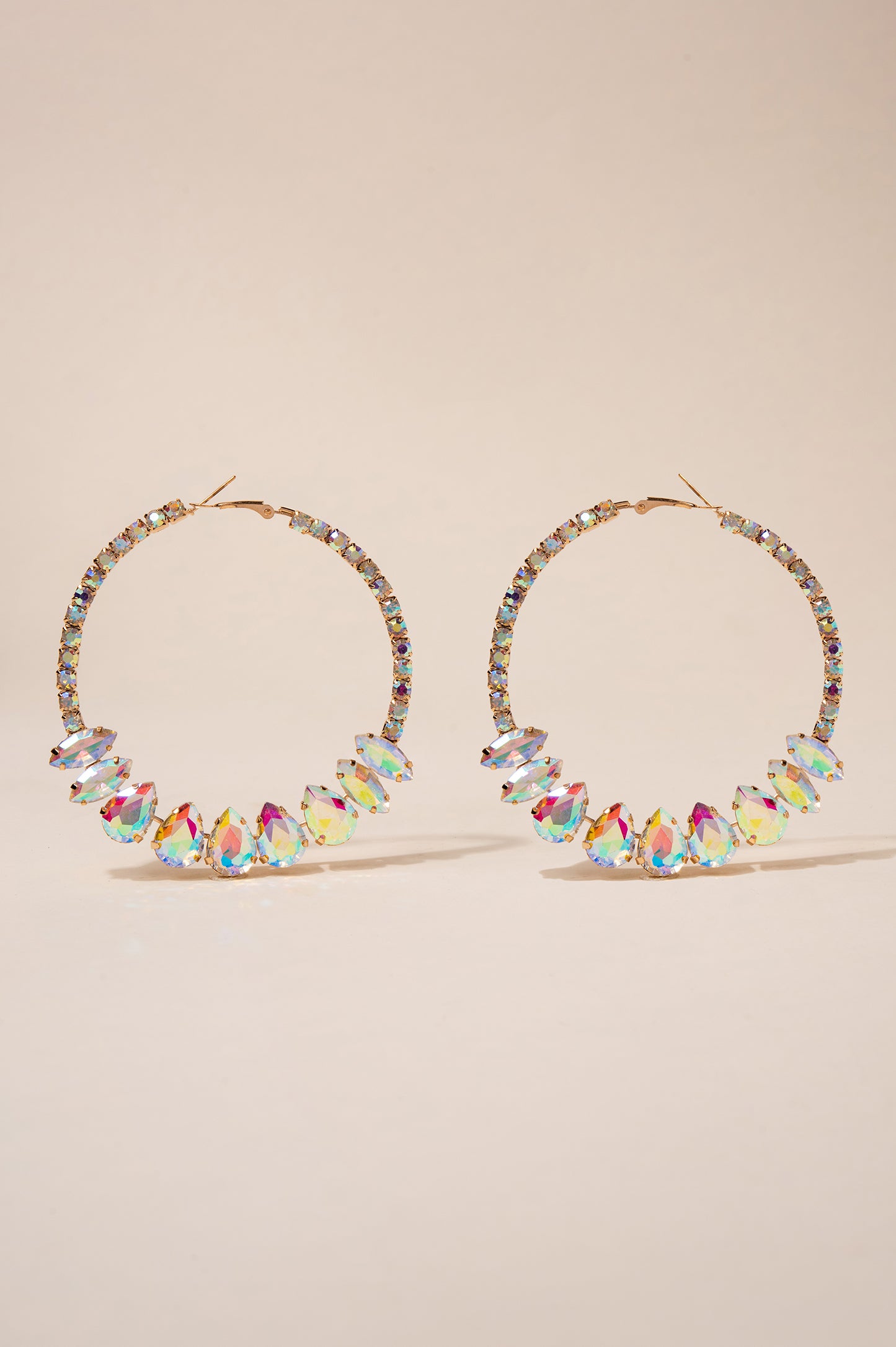 Rhinestone Embellished Hoop Earrings