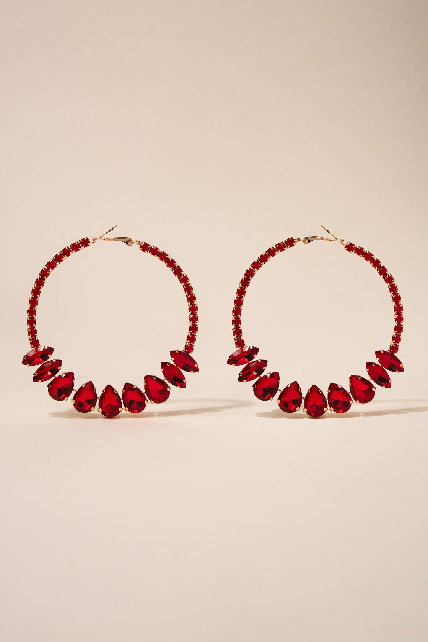 Rhinestone Embellished Hoop Earrings