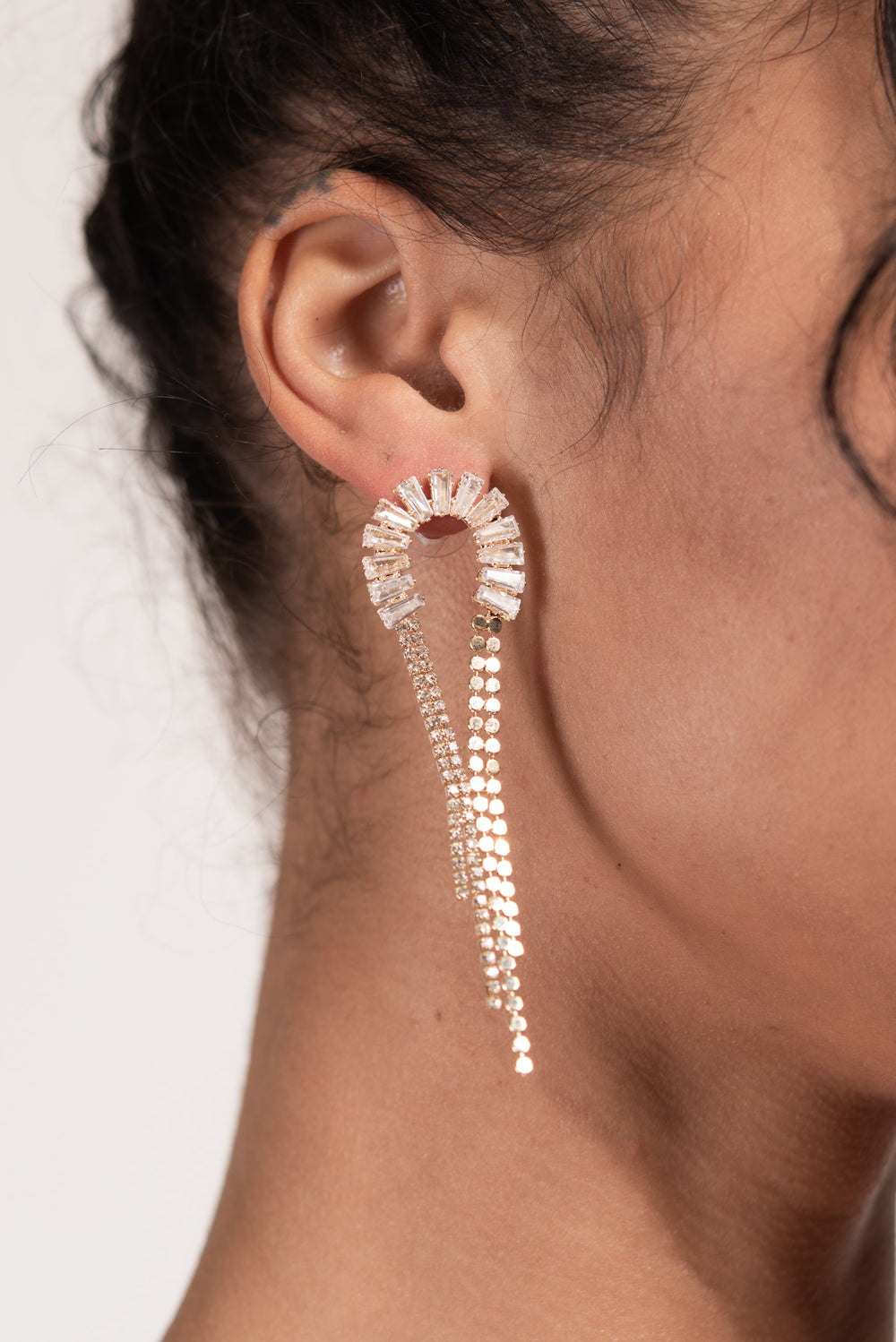 Vega Half Loop Drop Earrings | Gold