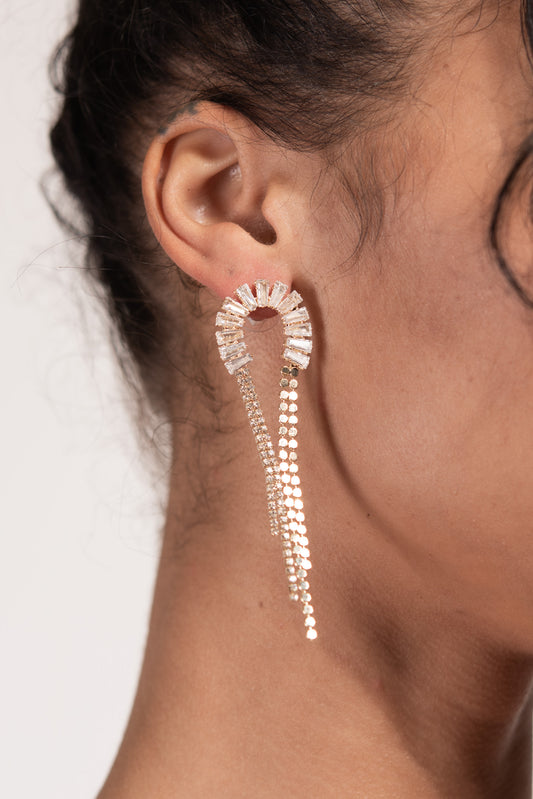 Vega Half Loop Drop Earrings | Gold