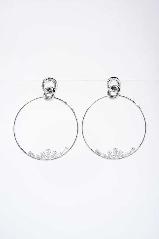 Andromeda CZ Studded Hoops | Silver
