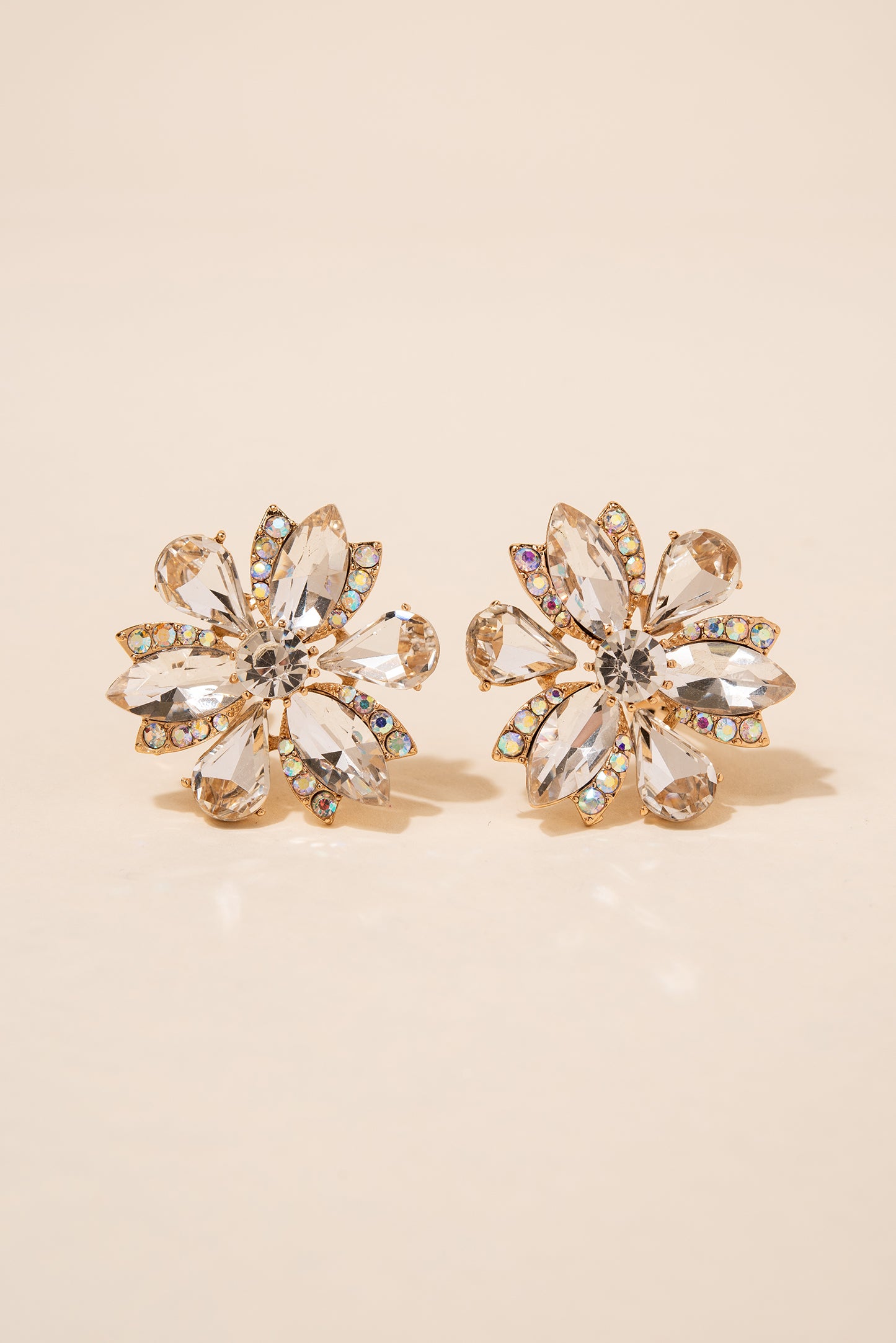 Flora Crystal Clip-on Earrings