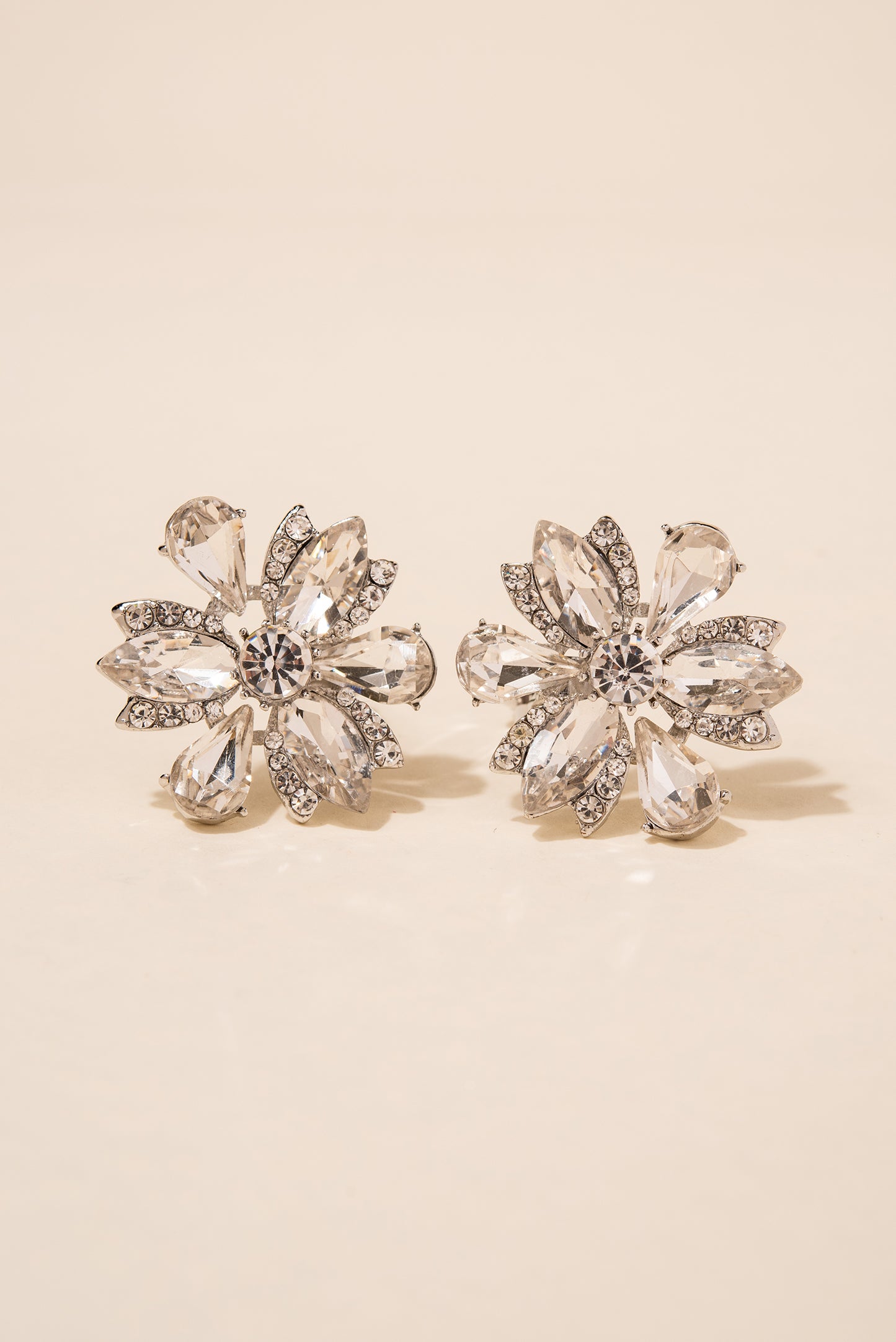 Flora Crystal Clip-on Earrings