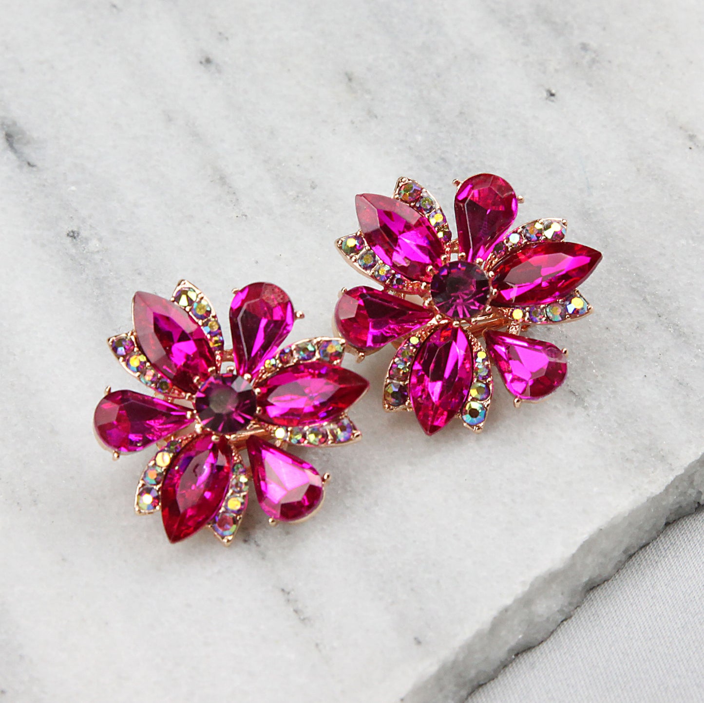 Flora Crystal Clip-on Earrings