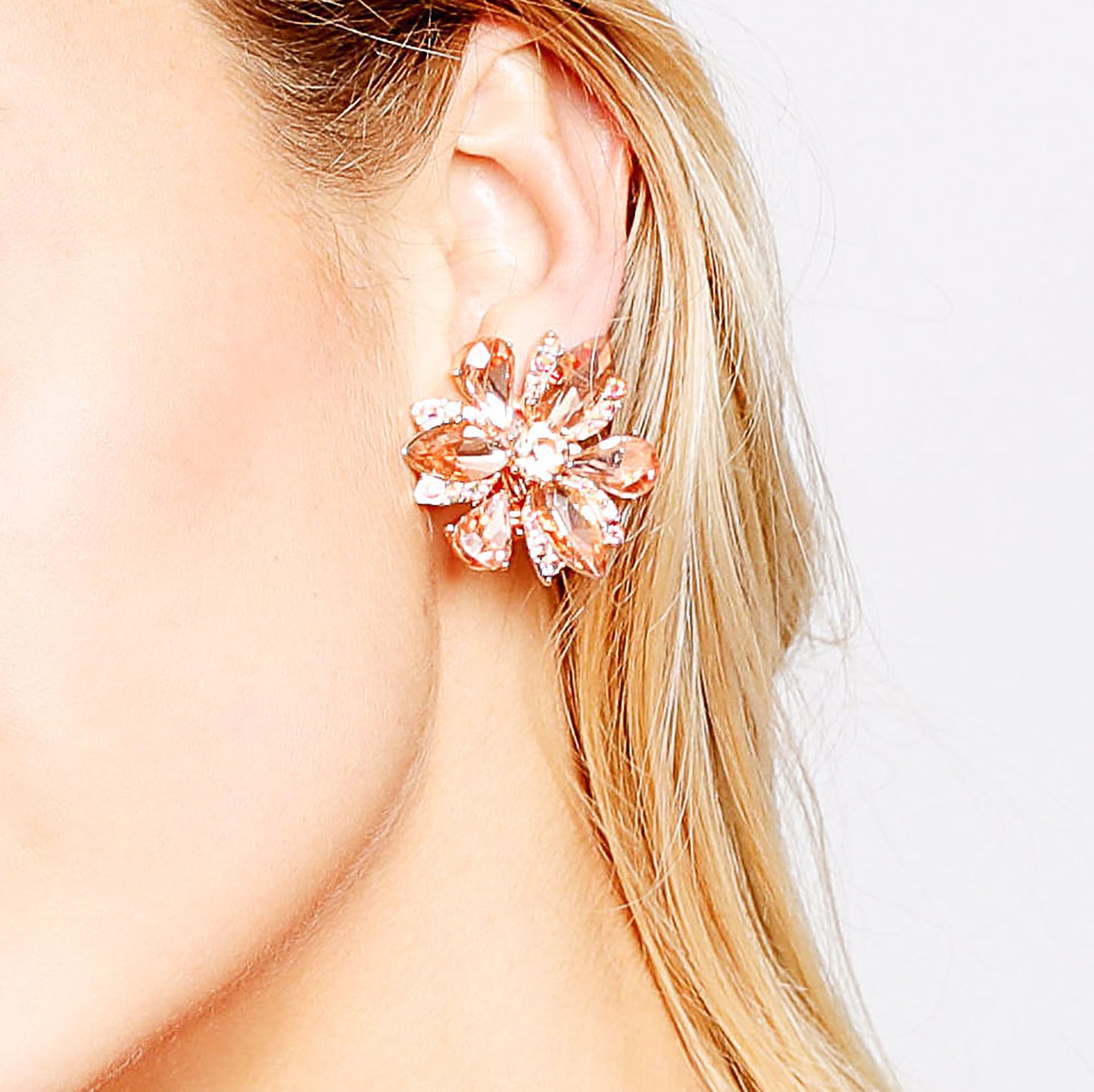 Flora Crystal Clip-on Earrings